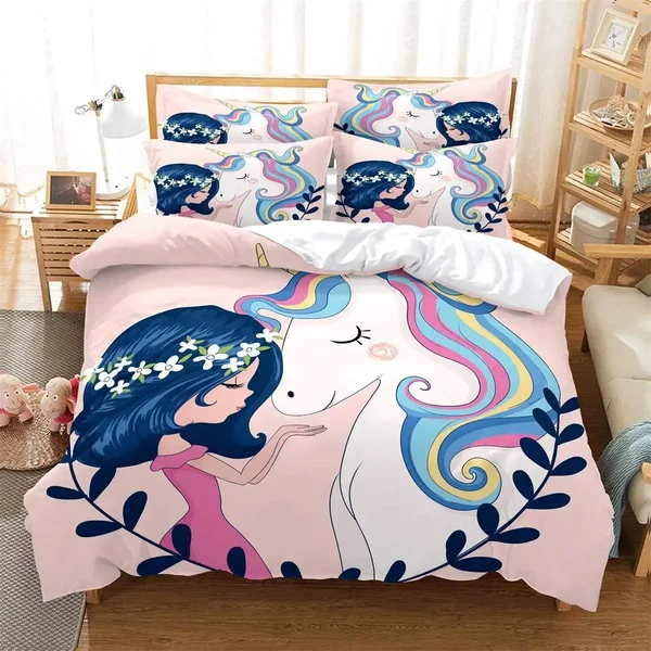 Optimized Unicorn Girl Duvet Cover Dependable
