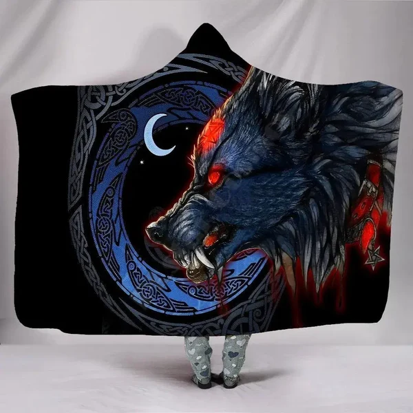 Solid Wolf Hooded Blanket Outstanding