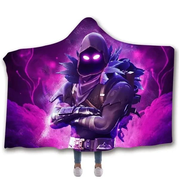 Detailed Fortnite Raven Skin Hooded Blanket Original