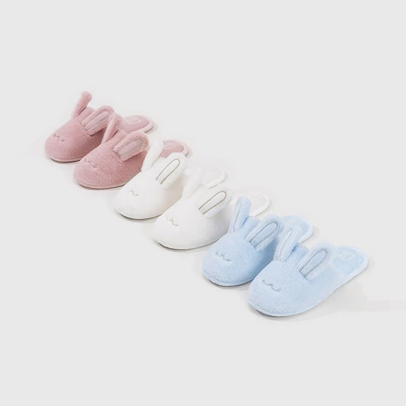 Fashionable Ownkoti Cute Bunny Plush Closed-Toe Slippers Original Design
