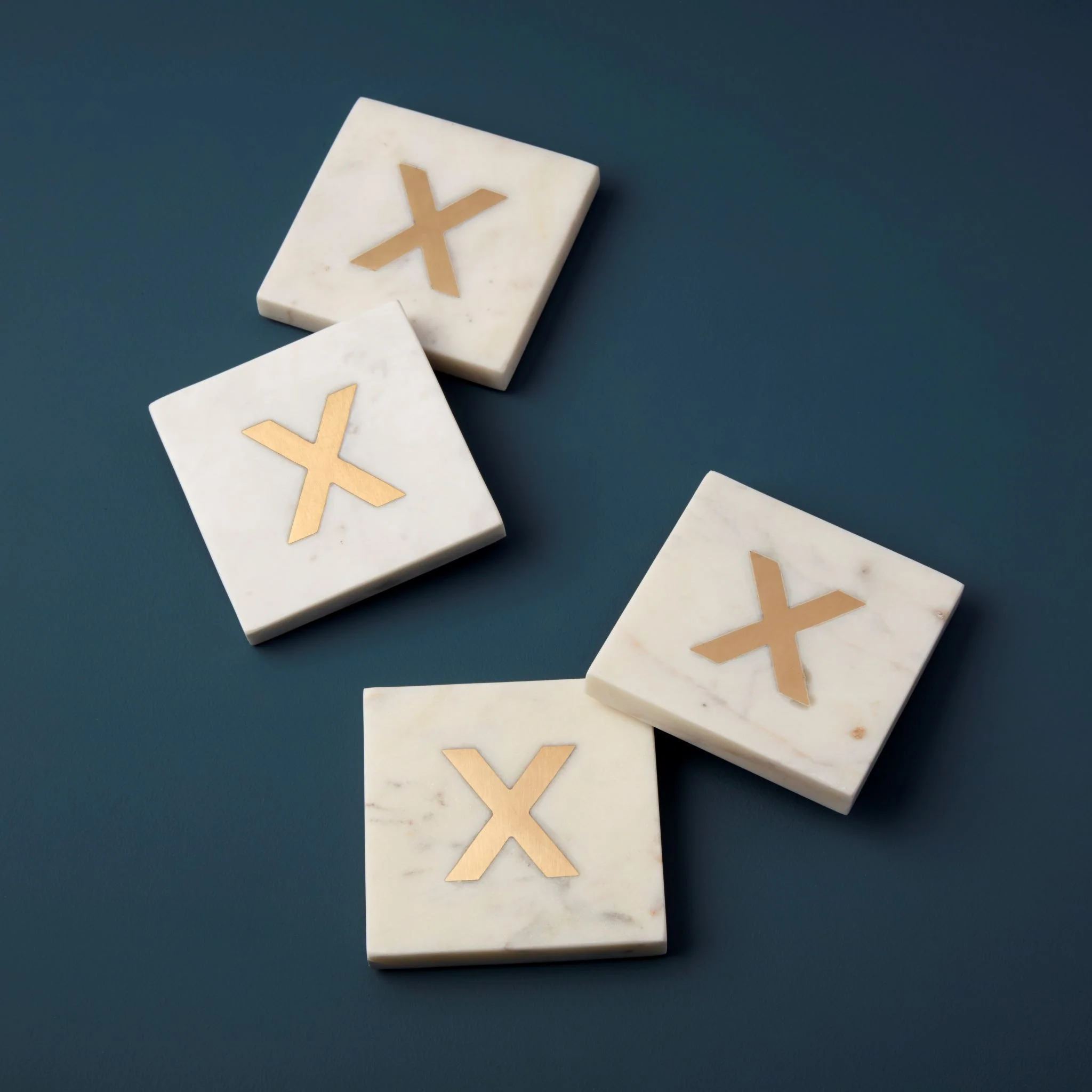 Comfortable Verona Marble Monogram Coasters Set of 4 - Letter X Convenient