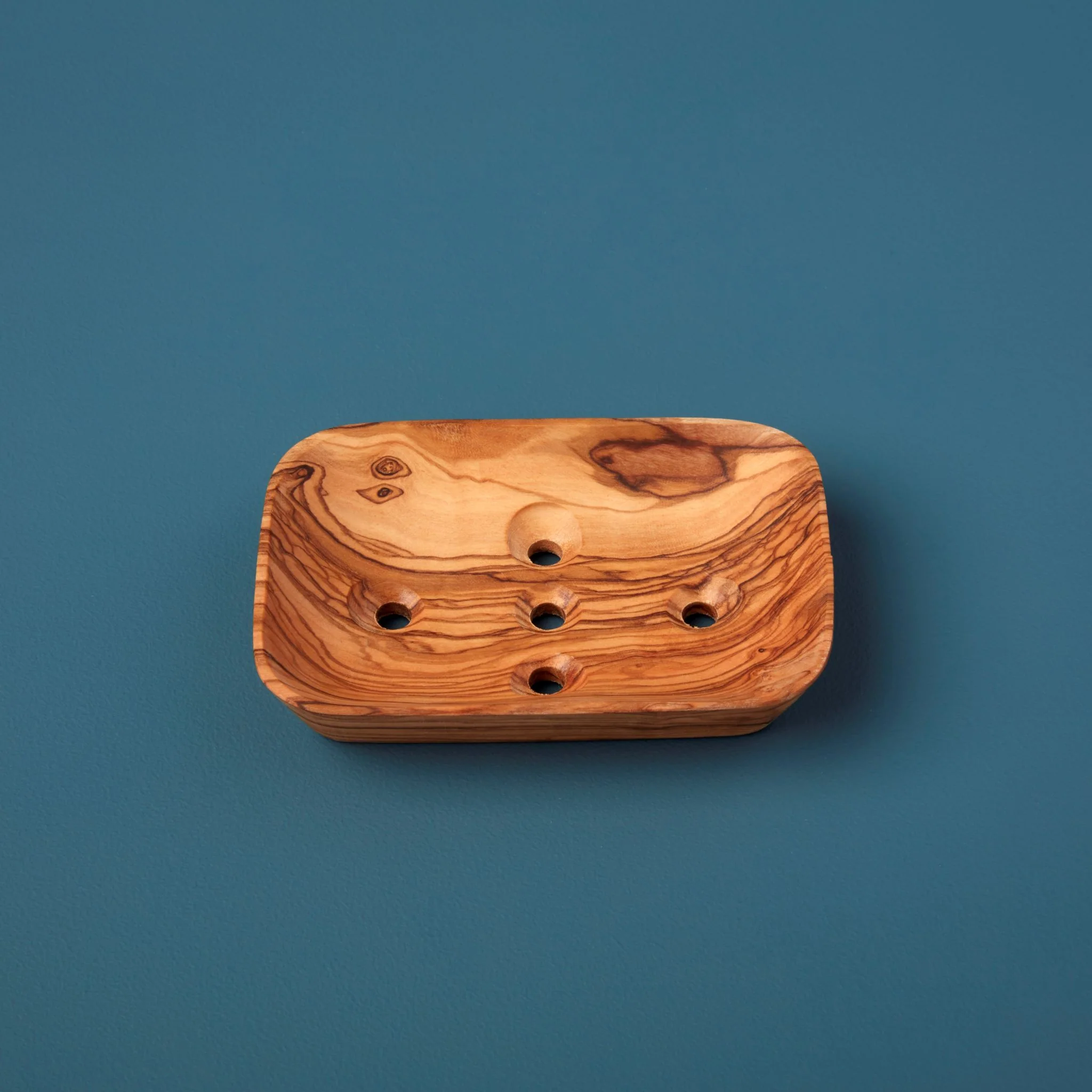 Relaxed Olive Wood Sponge Holder Modern