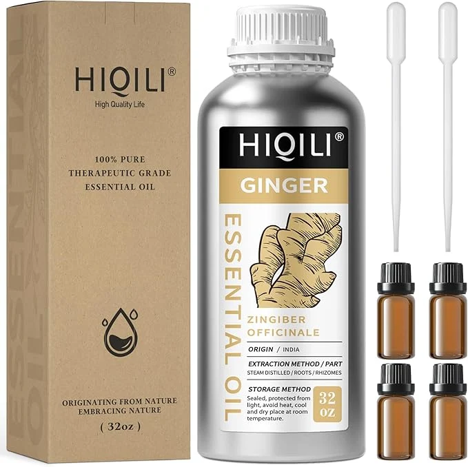 High-Grade HIQILI 32 Fl Oz Ginger Oil Pure Natural Ginger Essential Oil Trusted