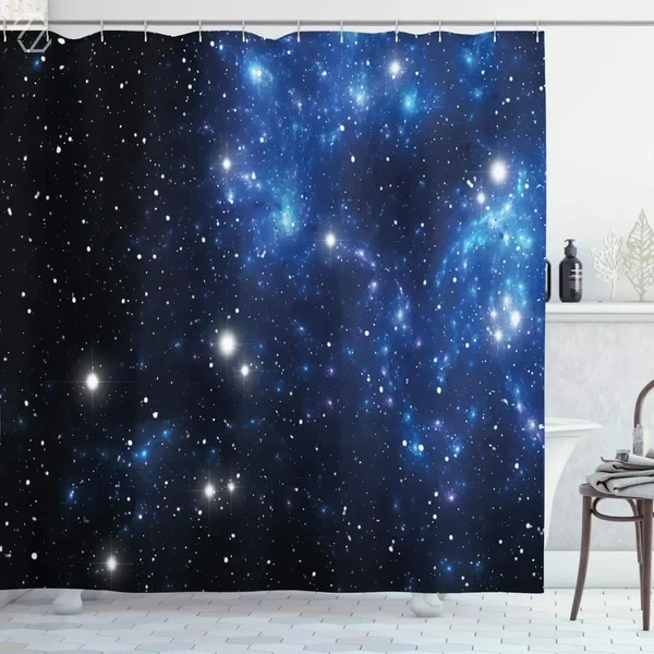 Unique Starry Night Sky Shower Curtain Smooth