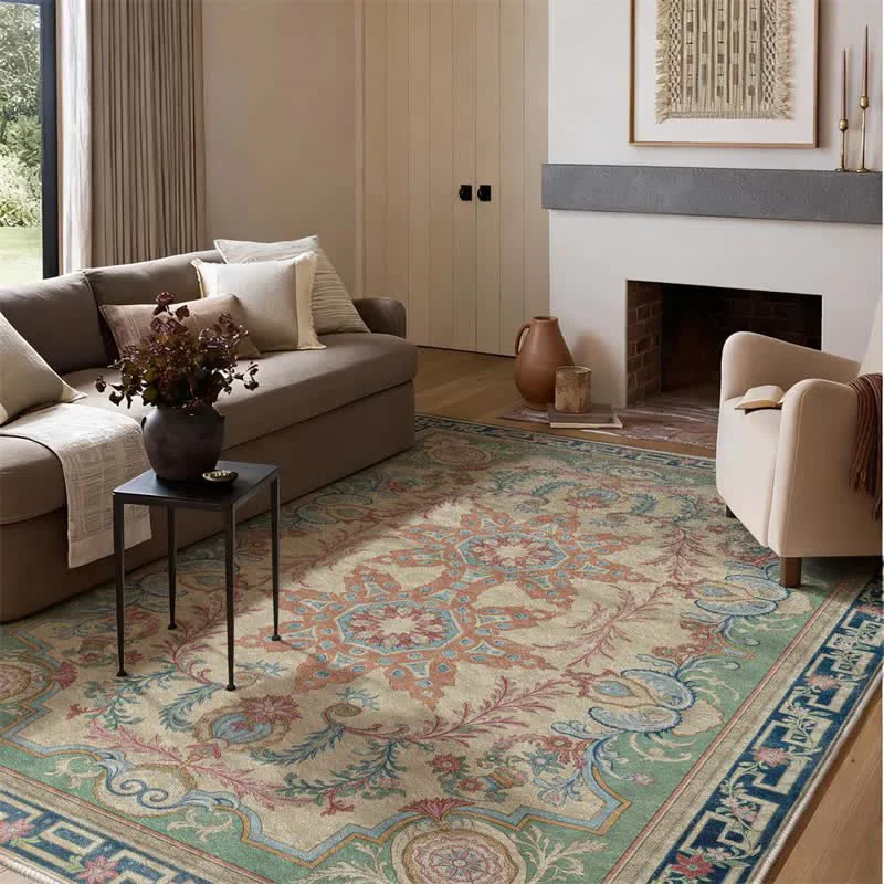 High-Grade Ownkoti Retro Palace Style Medallion Non-slip Area Rug Expertly Made