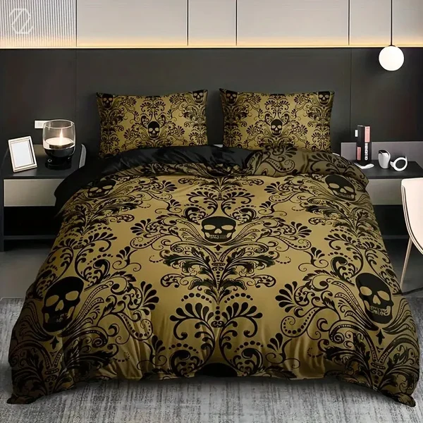 Safe Floral Skull Duvet Cover User-Friendly