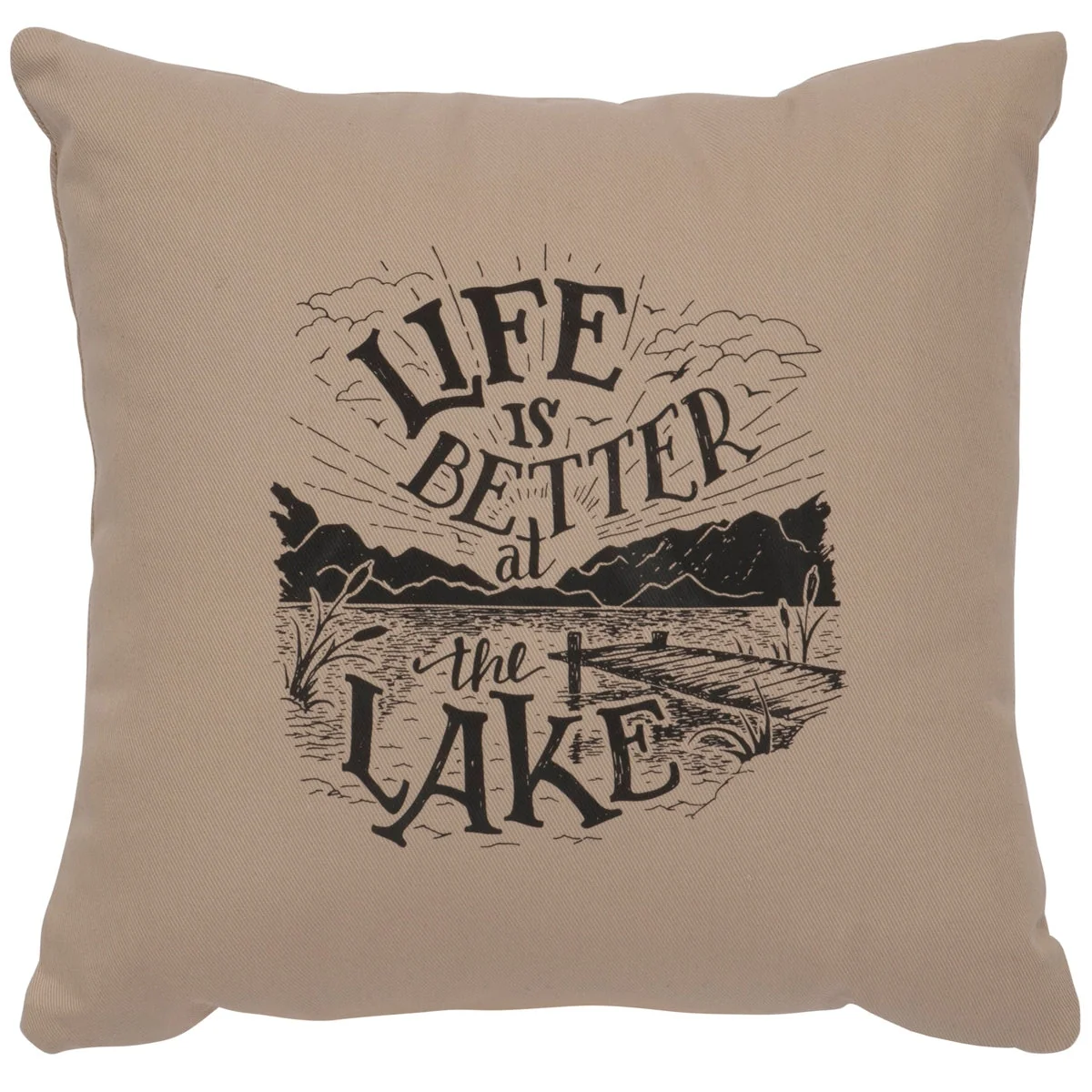 Easy-to-Use quot Life is Better quot Image Pillow - Cotton Alabaster Crafted