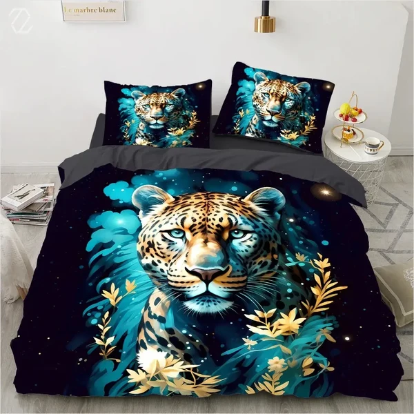 Superior 3D Leopard Duvet Cover Environmentally Friendly