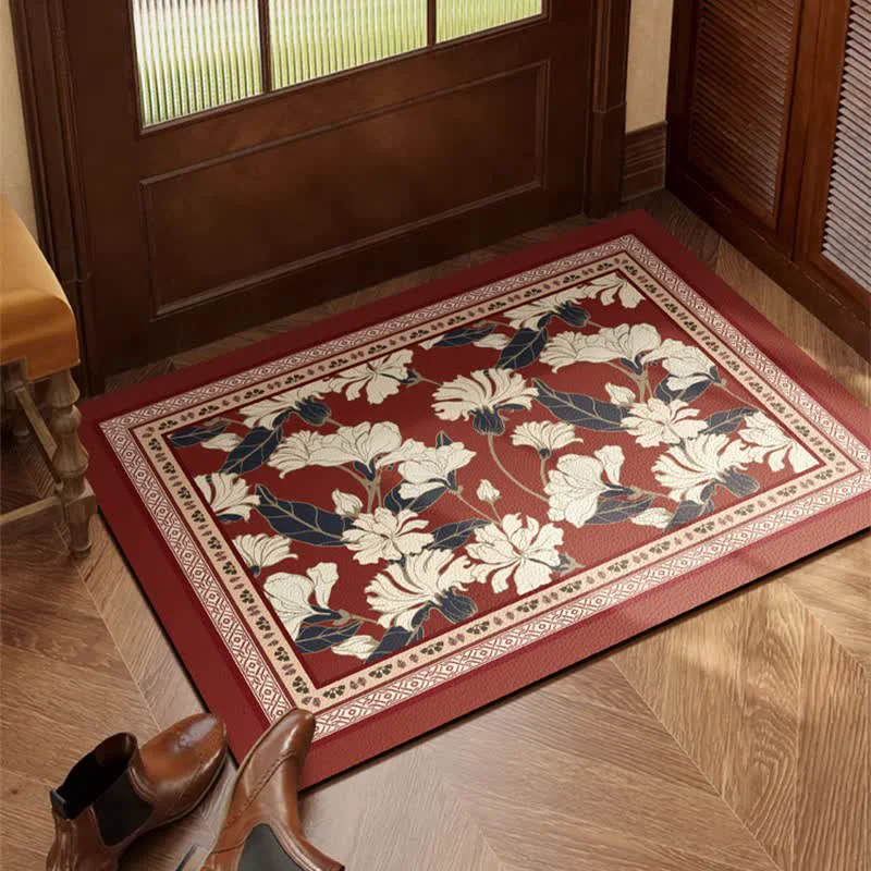 Fashionable Ownkoti Retro Floral Border Door Mat Top-Quality