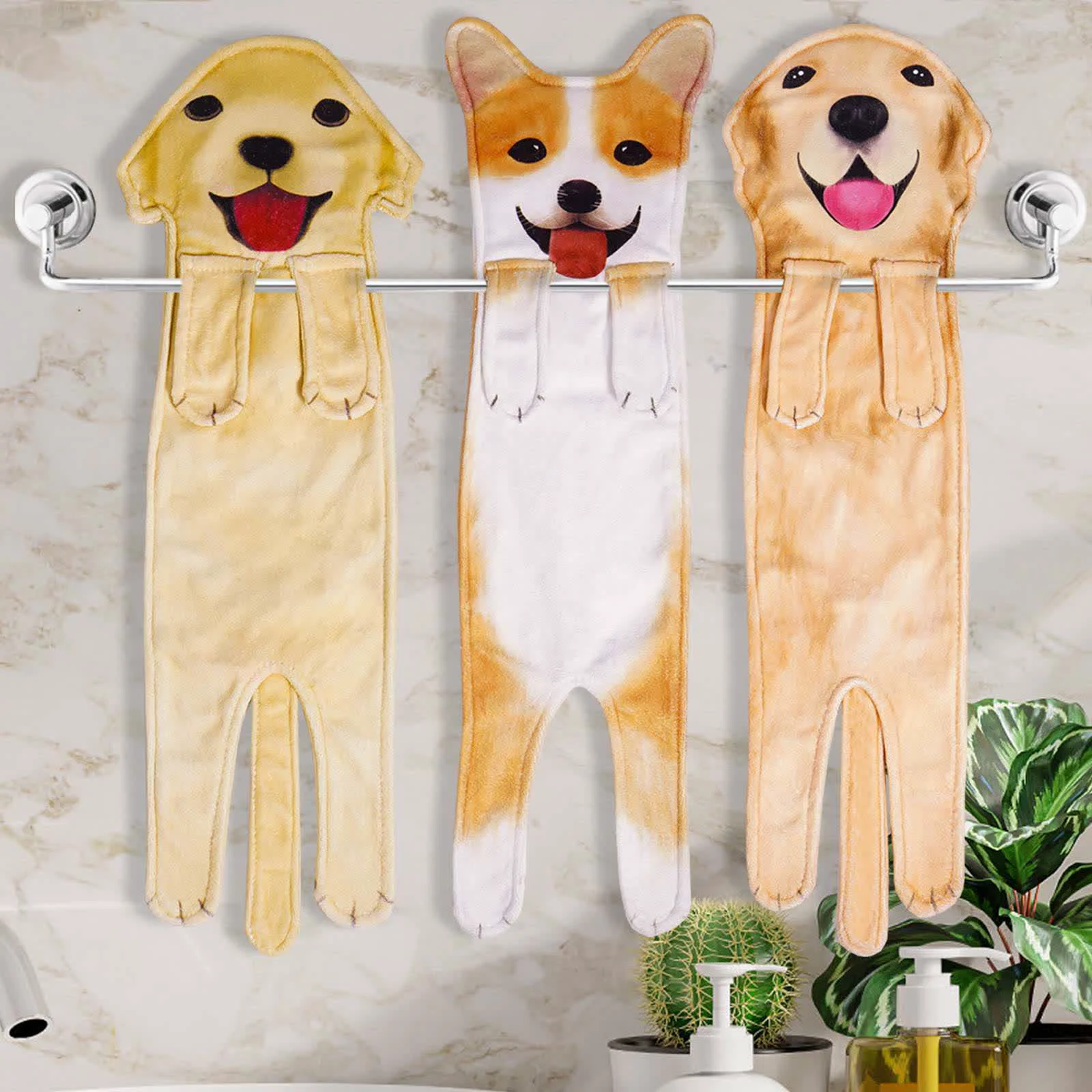 Flexible Ownkoti Dog Hangable Kitchen Bathroom Hand Towel Fine Crafted