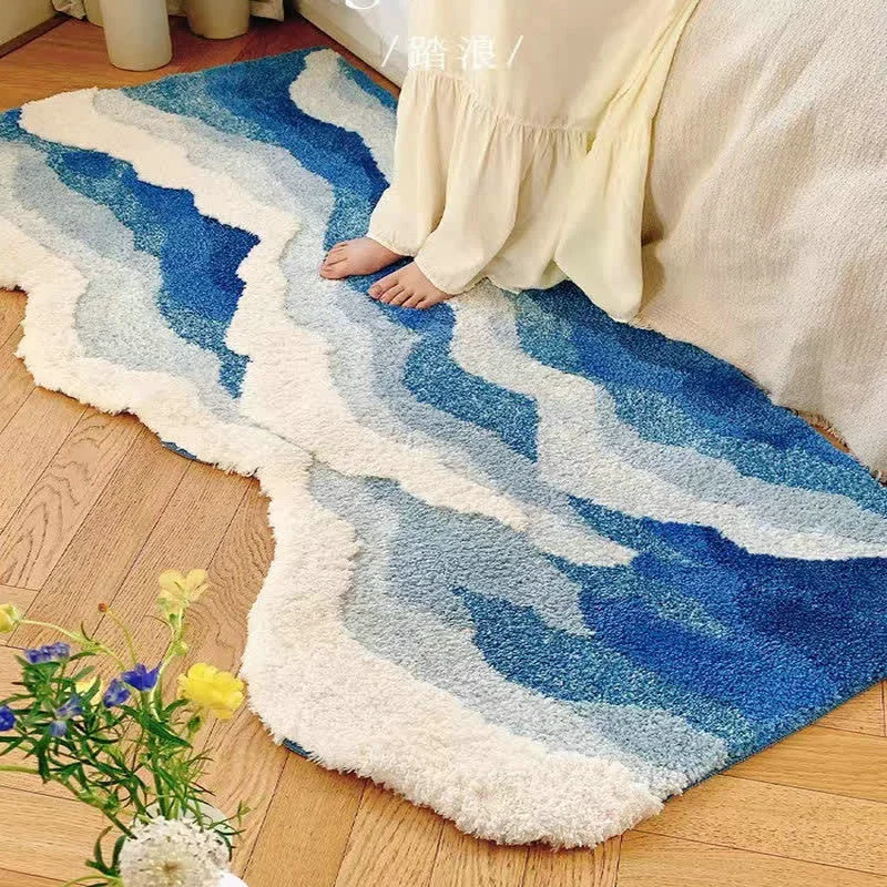 Fine Ownkoti 3D Ocean Tide Tufted Bath Rug Specialty