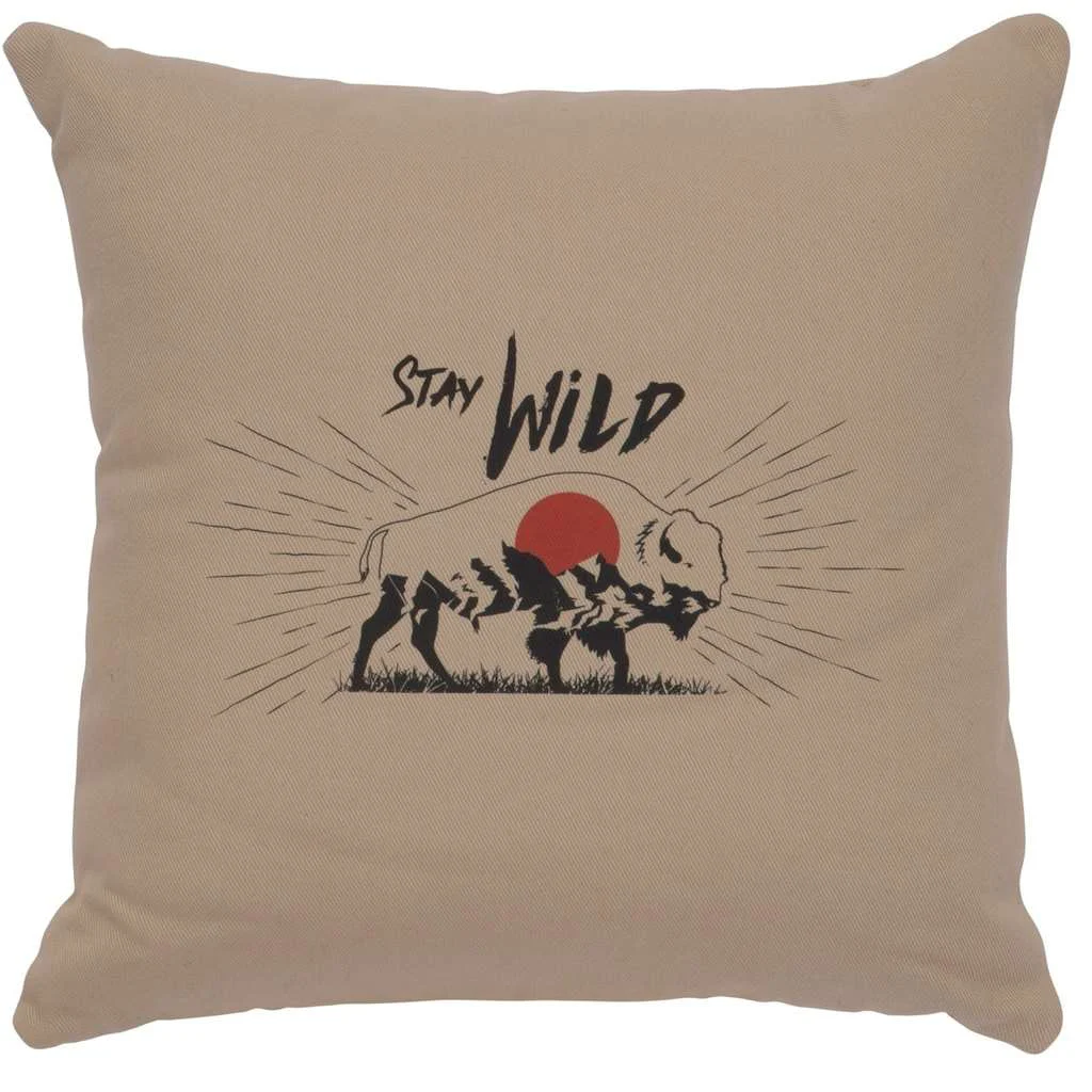 Functional quot Stay Wild quot Image Pillow - Cotton Alabaster Lightweight