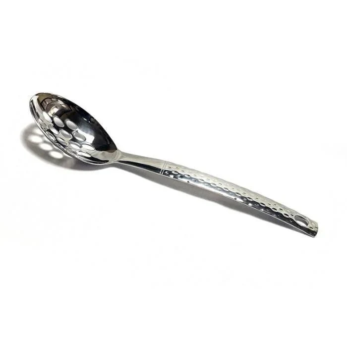 Innovative Slotted Spoon with Hammered Design Handle Outstanding