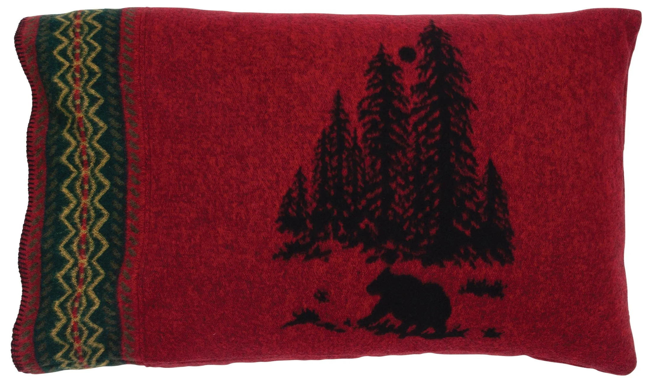 Innovative Wooded River Bear Pillow Sham Modern