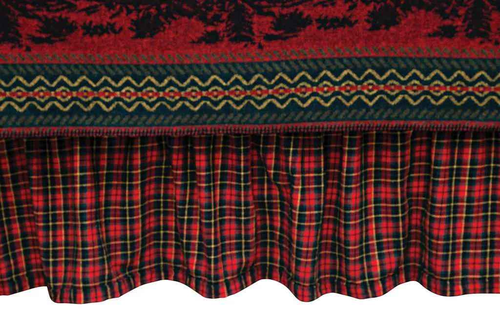 Contemporary Wooded River Bear Bed Skirt Flexible