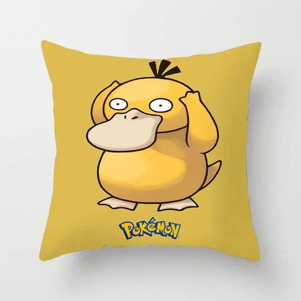 Solid Psyduck Pokemon Cushion Cover Natural