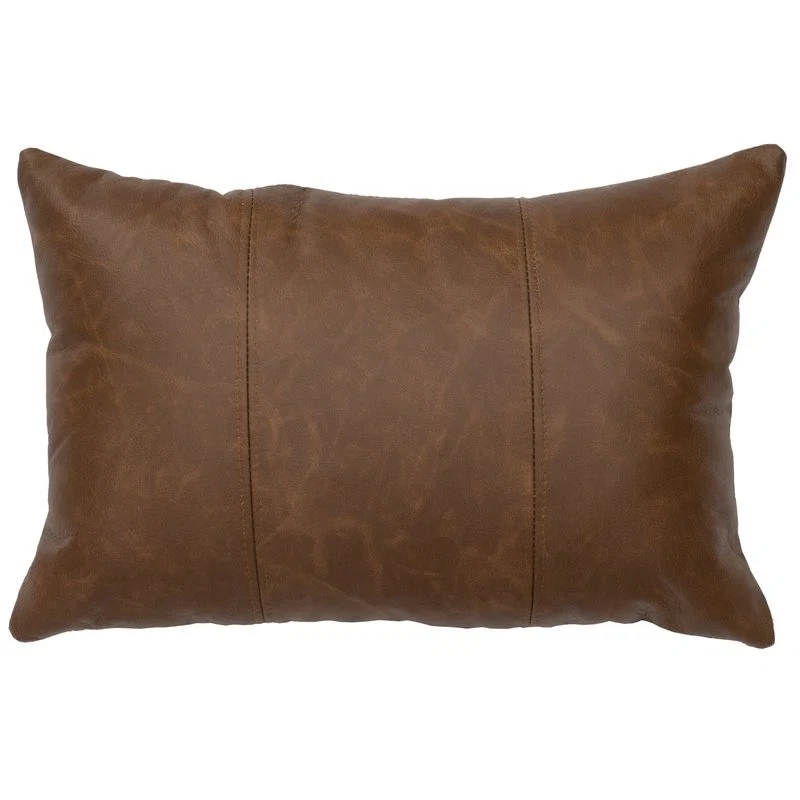 Green Butte Leather Pillow 12x18 Secure