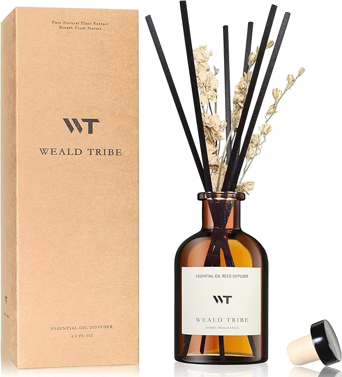 Organic WEALD TRIBE Reed Diffuser Set for Bathroom Shelf Decor Sticks Diffuser First-Class
