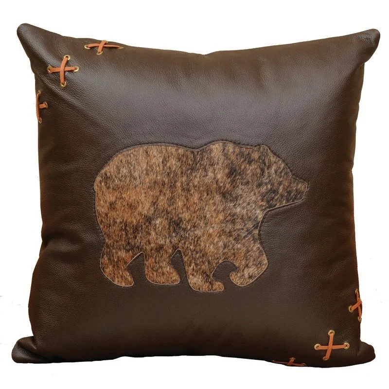 Luxury Mesa Espresso Leather Pillow 18x18 Efficient