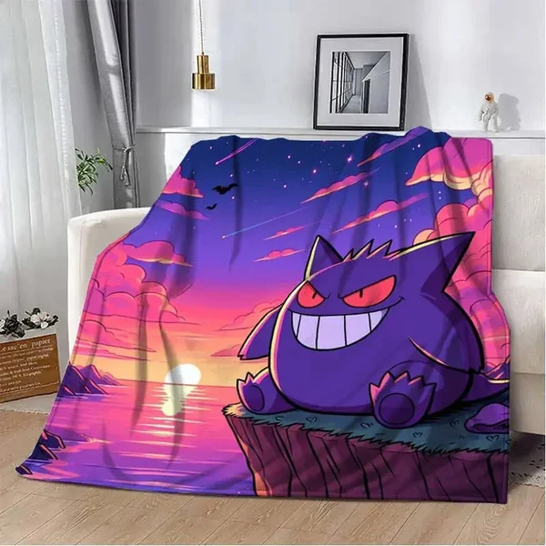 Original Design Pokemon Gengar Throw Blanket Functional