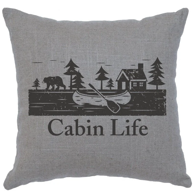 Fine Crafted quot Cabin Life quot Image Pillow 16x16 Reusable