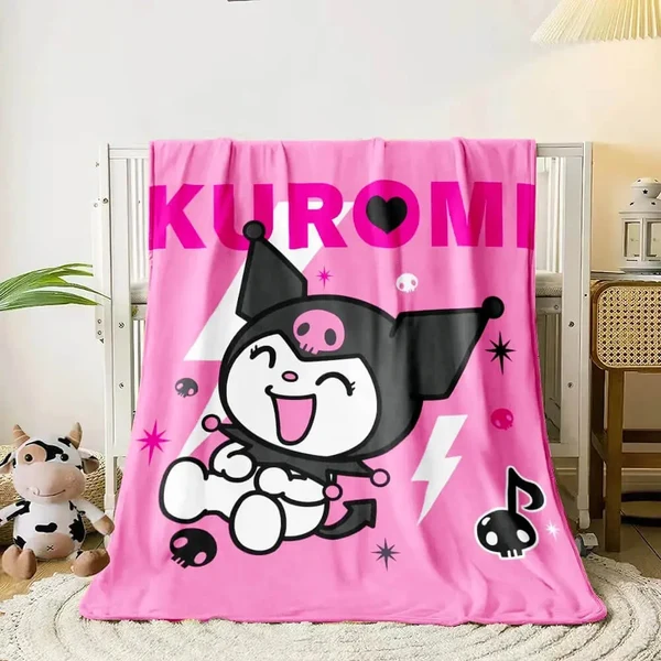 Detailed Kuromi Throw Blanket Premium Material
