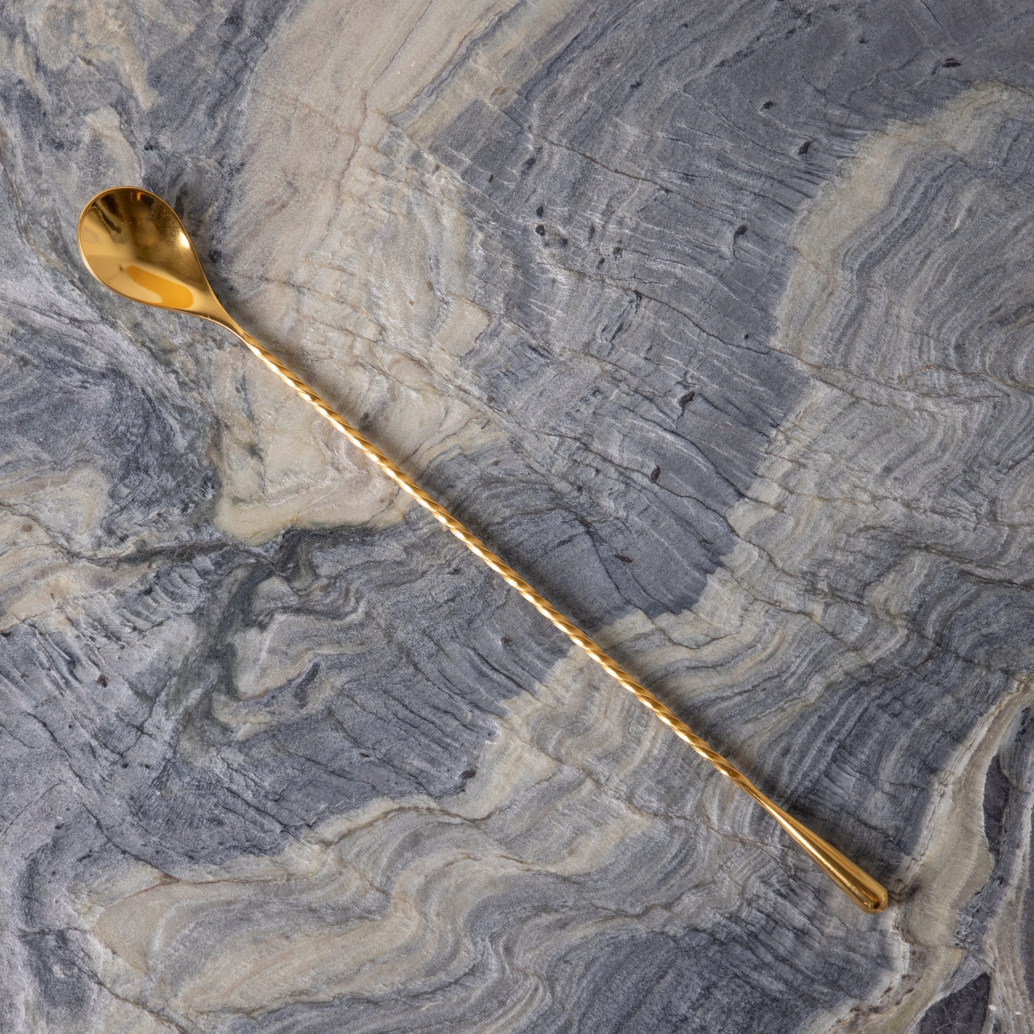 High-Quality Japanese Style Tear Drop Bar Spoon Gold Enhanced
