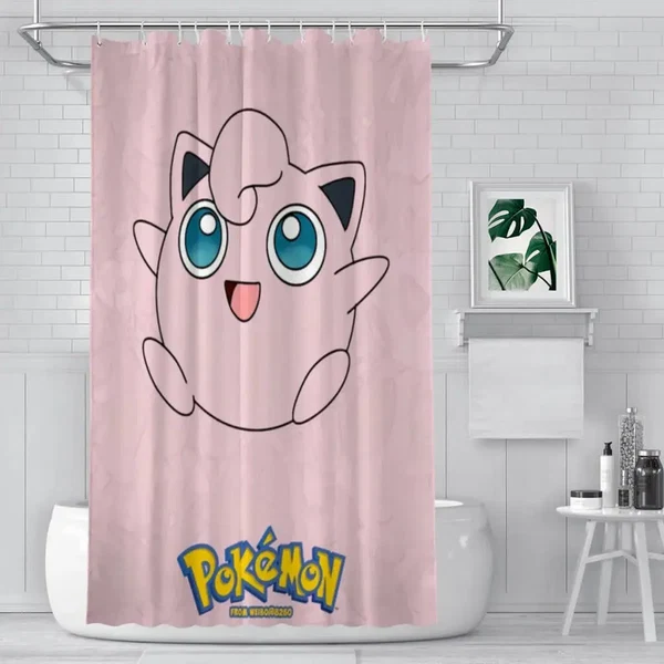 Fast Jigglypuff Pokemon Shower Curtain Refined