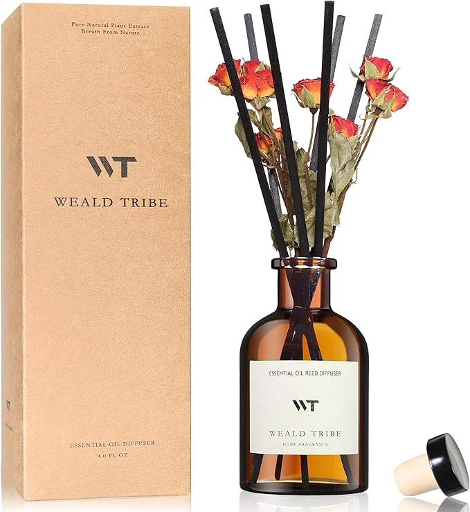 Authentic WEALD TRIBE Reed Diffuser Set for Bathroom Air Fresheners Oil Diffuser Sticks Detailed