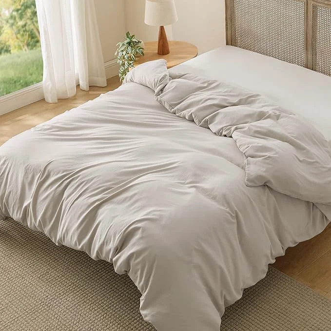 Specialty Bedsure Duvet Cover Queen Size Only - Prewashed Cotton-Like Polyester Extra Soft All Season Bedding Includes 1 Duvet Cover 90x90 Inches with Zipper Closure Linen Comforter Not Included