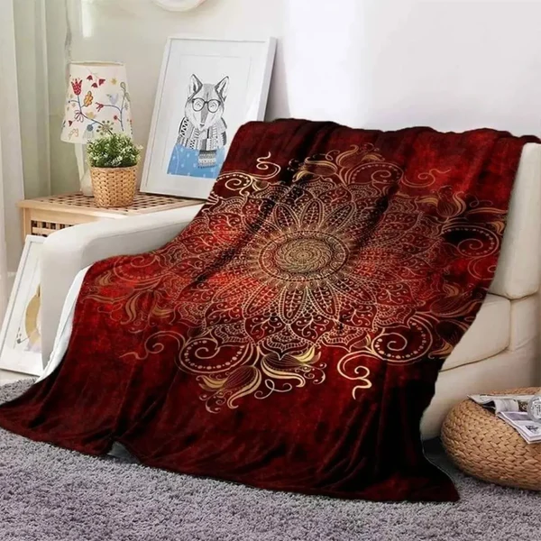 Unique 3D Mandala Flower Throw Blanket Original