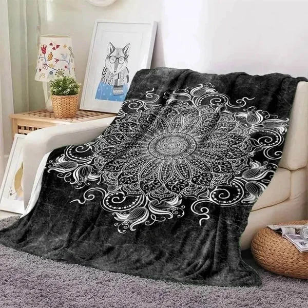 Luxury 3D Mandala Flower Throw Blanket Certified