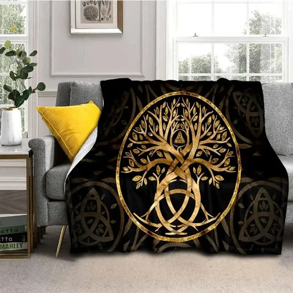 High-Quality Viking Tree Of Life Throw Blanket Reusable