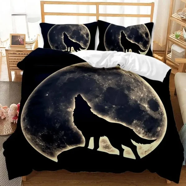 Environmentally Friendly Wolf Duvet Cover Breathable