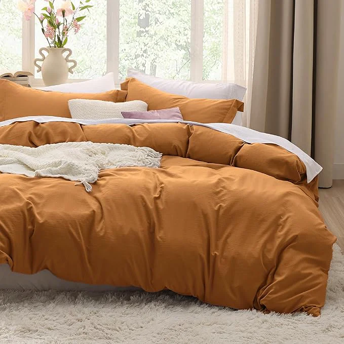 Healthy Bedsure Honey Ginger Duvet Cover Twin Twin XL Size - 2 Pieces Prewashed Cotton-Like Extra Soft Bedding Set Includes 1 Twin Duvet Cover 68x90 Inches with Zipper Closure amp 1 Pillow Sham No Comforter Quality