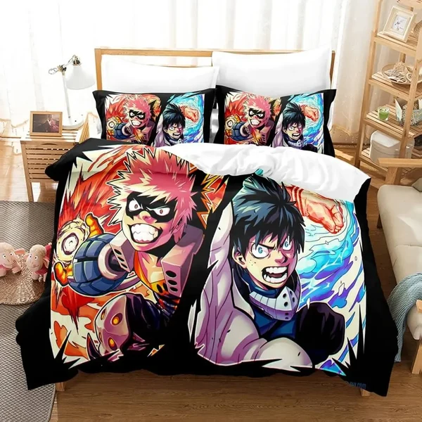 Durable Anime My Hero Academia Izuku amp Katsuki Quilt Cover User-Friendly