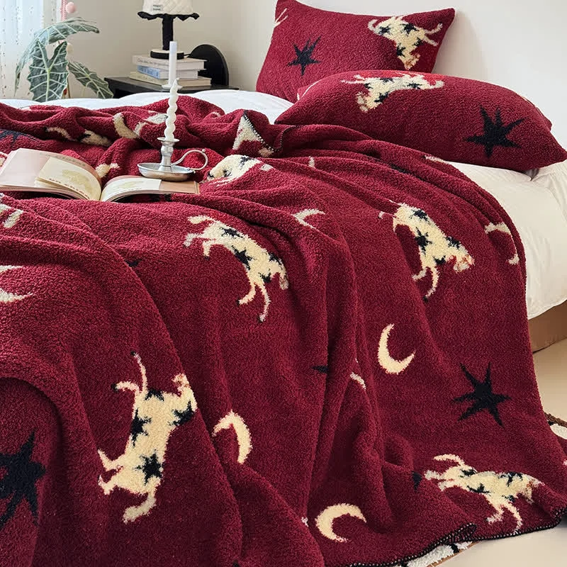 Next-Generation Ownkoti Festive Year of the Horse Knitted Throw Blanket Consistent