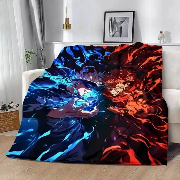 High-Performance Anime Jujutsu Kaisen Gojo amp Itadori Throw Blanket Premium