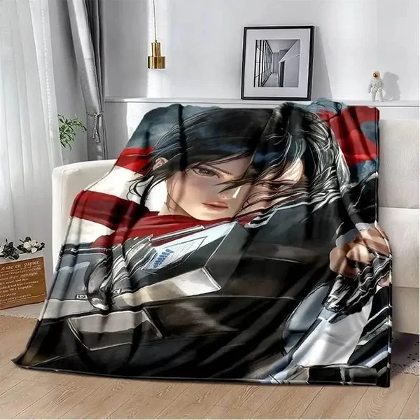 Modern Attack On Titan Mikasa Throw Blanket User-Friendly