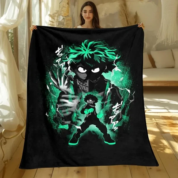 Unique My Hero Academia Deku Throw Blanket Natural