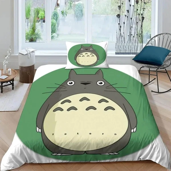 Fashionable Anime My Neighbor Totoro 3D Bedding Set Practical