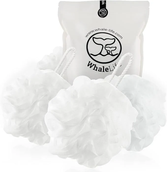 Authentic Loofah Sponge Bath Sponge for Women Men 4 Pack High-End