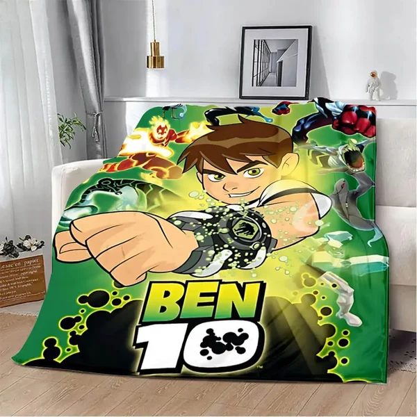 Quality 3D Ben 10 Cartoon Throw Blanket Solid