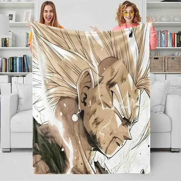High-Grade 3D Anime Dragon Ball Z Vegeta Throw Blanket Official