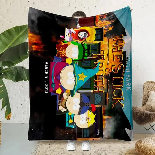 Relaxed 3D South Park Throw Blanket Minimalist