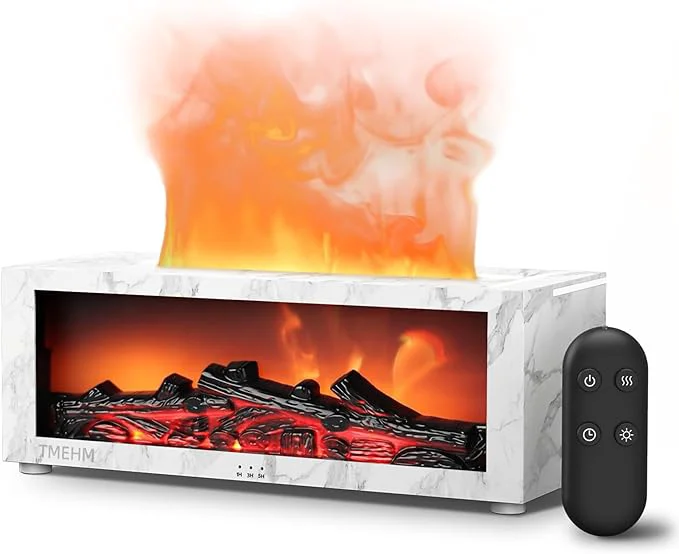 Flexible TMEHM Fireplace Flame Air Diffuser Humidifier 7 Colors Aromatherapy Essential Stylish