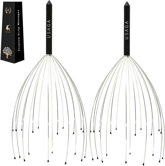 Lightweight USAGA Head Massager Scalp Massager 20 Fingers Head Scratcher Stocking Stuffers Casual