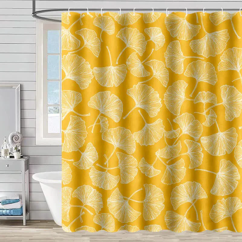Specialty Ownkoti Artistic Ginkgo Leaf Print Shower Curtain High-Grade