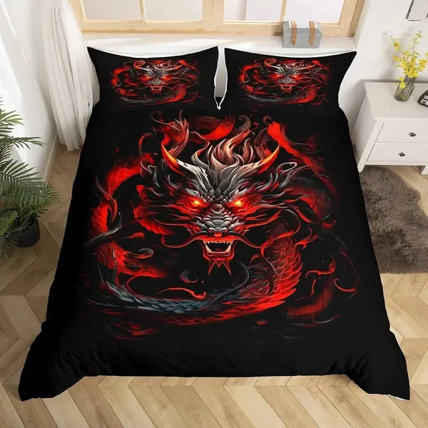 Convenient Flying Dragon Doona Cover Fine Crafted