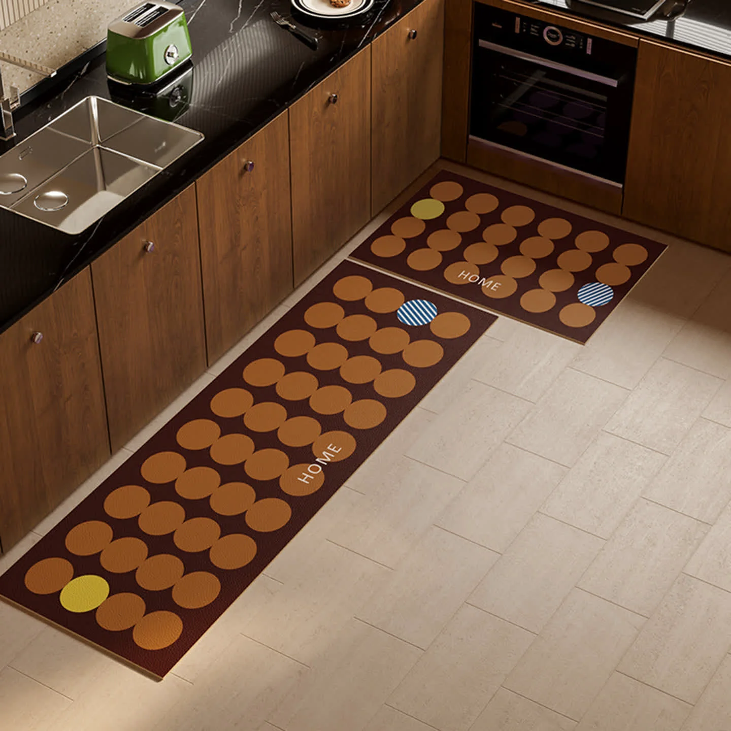 Superior Ownkoti Geometric Polka Dot Kitchen Rug Dependable